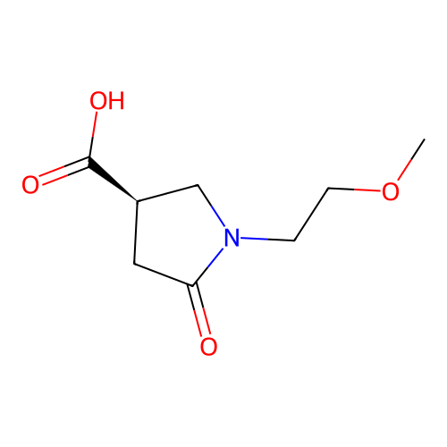 (3R)-1-(2-methoxyethyl)-5-oxopyrrolidine-3-carboxylic acid structure