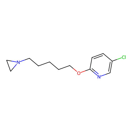 2-([5-(1-Aziridinyl)pentyl]oxy)-5-chloropyridine structure