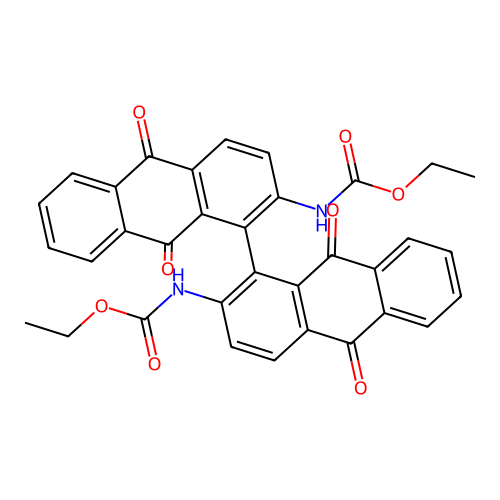 diethyl(9,9',10,10'-tetraoxo-9,9',10,10'-tetrahydro-1,1'-bianthracene-2,2'-diyl)biscarbamate structure