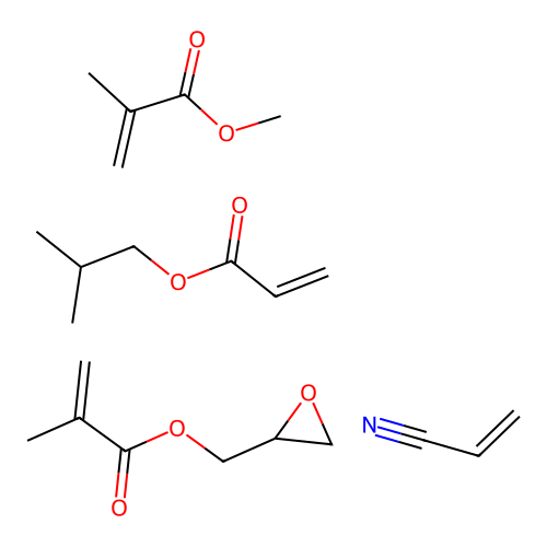 (C7-H12-O2.C7-H10-O3.C5-H8-O2.C3-H3-N)x- structure