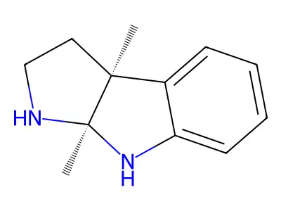 Pyrrolo[2,3-b]indole, 1,2,3,3a,8,8a-hexahydro-3a,8a-dimethyl-, (3aS-cis)- structure