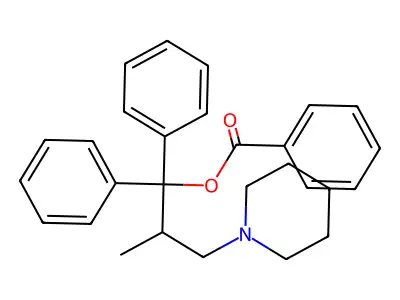 1-Piperidinepropanol, alpha,alpha-diphenyl-beta-methyl-, benzoate structure