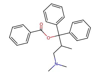 Benzhydrol, alpha-(2-(dimethylamino)-1-methylethyl)-, benzoate structure