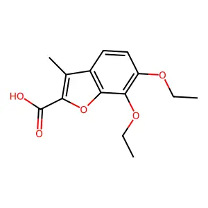 6,7-Diethoxy-3-methyl-1-benzofuran-2-carboxylic acid structure