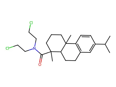 N,N-Bis(2-chloroethyl)abieta-8,11,13-trien-18-amide structure