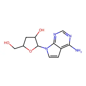 7-(3-Deoxy-beta-D-erythro-pentofuranosyl)-7H-pyrrolo(2,3-d)pyrimidin-4-amine structure