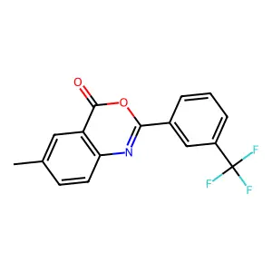 6-methyl-2-[3-(trifluoromethyl)phenyl]-4H-3,1-benzoxazin-4-one structure
