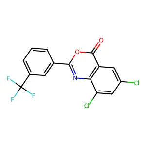 6,8-dichloro-2-[3-(trifluoromethyl)phenyl]-4H-3,1-benzoxazin-4-one structure