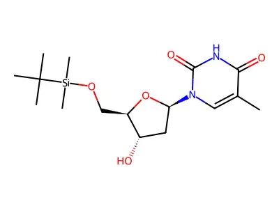 5'-O-(tert-butyldimethylsilyl)-thymidine structure