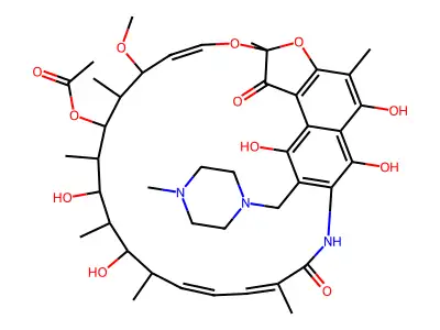 Rifamycin, {3-[(4-methyl-1-piperazinyl)methyl]-} structure