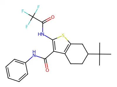 6-(1,1-Dimethylethyl)-4,5,6,7-tetrahydro-N-phenyl-2-[(2,2,2-trifluoroacetyl)amino]benzo[b]thiophene-3-carboxamide structure