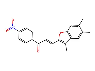 1-(4-Nitrophenyl)-3-(3,5,6-trimethyl-1-benzofuran-2-yl)prop-2-en-1-one structure