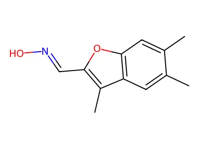 N-[(3,5,6-trimethyl-1-benzofuran-2-yl)methylidene]hydroxylamine structure