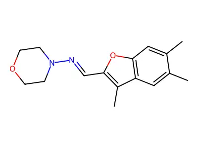 N-morpholin-4-yl-1-(3,5,6-trimethyl-1-benzofuran-2-yl)methanimine structure