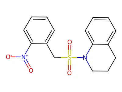 1-[(2-nitrophenyl)methylsulfonyl]-3,4-dihydro-2H-quinoline structure