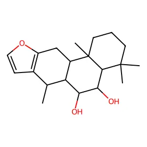 4,4,7,11b-tetramethyl-1,2,3,4a,5,6,6a,7,11,11a-decahydronaphtho[2,1-f][1]benzofuran-5,6-diol structure