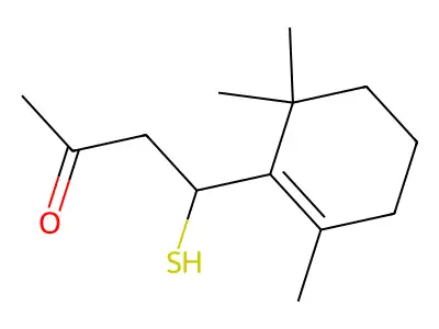 4-Mercapto-4-(2,6,6-trimethyl-1-cyclohexen-1-yl)butan-2-one structure