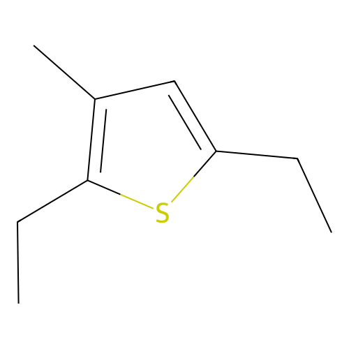 Thiophene, 2,5-diethyl-3-methyl structure