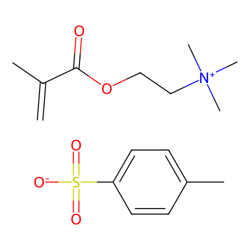 Trimethyl(2-((methacryloyl)oxy)ethyl)ammonium toluene-p-sulphonate structure