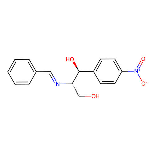 (S(R*,R*))-2-(Benzylideneamino)-1-(4-nitrophenyl)propane-1,3-diol structure