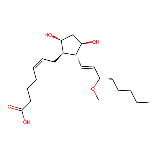(5Z,9alpha,11alpha,13E,15S)-9,11-Dihydroxy-15-methoxyprosta-5,13-dien-1-oic acid structure