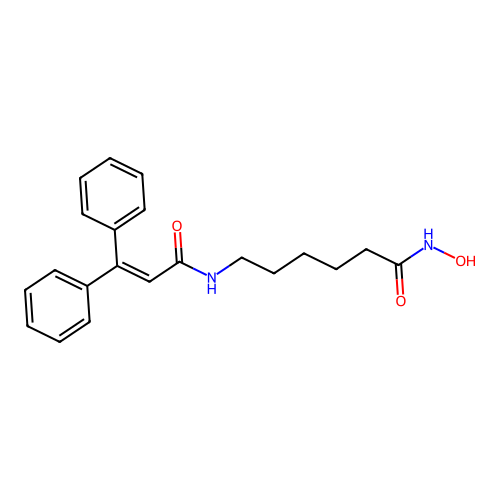 6-(3,3-diphenylprop-2-enoylamino)-N-hydroxyhexanamide structure