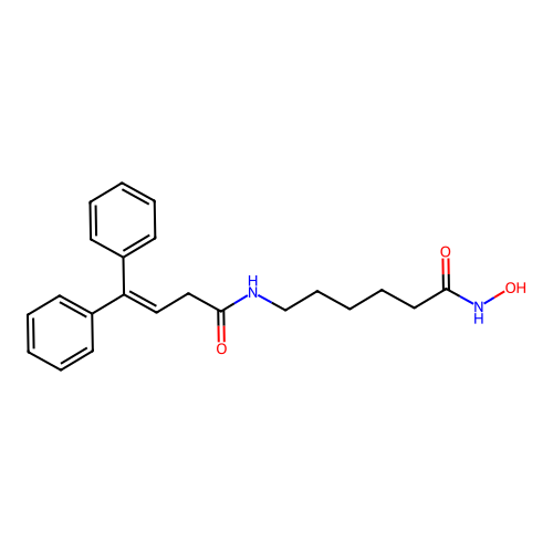 6-(4,4-diphenylbut-3-enoylamino)-N-hydroxyhexanamide structure