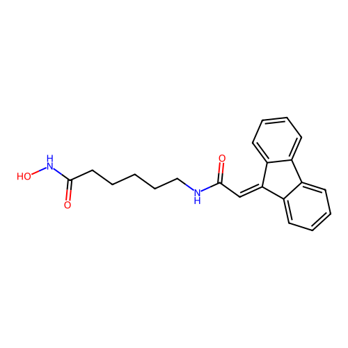 6-(2-(9H-fluoren-9-ylidene)acetamido)-N-hydroxyhexanamide structure