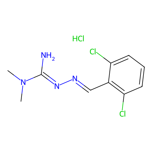 2-Chlorobenzylideneamino-3,3-dimethylguanidine structure