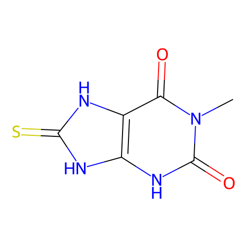 1-methyl-8-sulfanyl-3,9-dihydro-1H-purine-2,6-dione structure