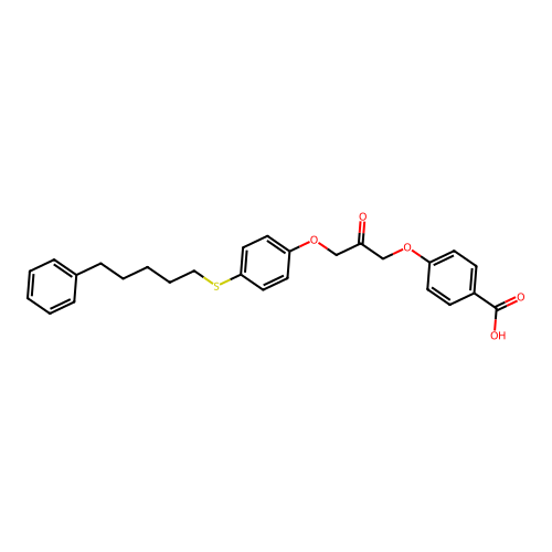 4-[2-oxo-3-[4-(5-phenylpentylsulfanyl)phenoxy]propoxy]benzoic Acid structure