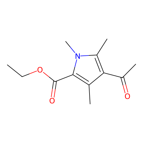 ethyl 4-acetyl-1,3,5-trimethyl-1H-pyrrole-2-carboxylate structure
