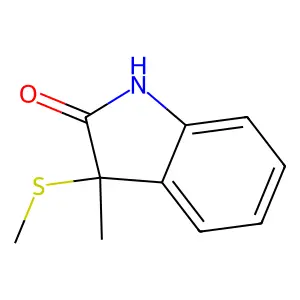 3-methyl-3-methylthio-1,3-dihydro-2H-indol-2-one structure