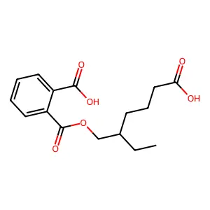 Mono(2-ethyl-5-carboxypentyl) phthalate structure