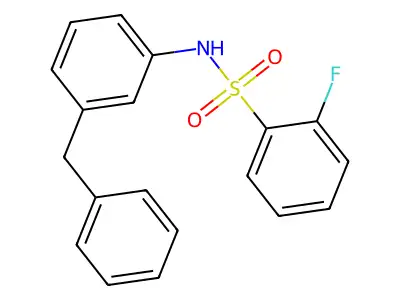 N-(3-benzylphenyl)-2-fluorobenzenesulfonamide structure
