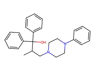 2-Methyl-1,1-diphenyl-3-(4-phenylpiperazin-1-yl)propan-1-ol structure