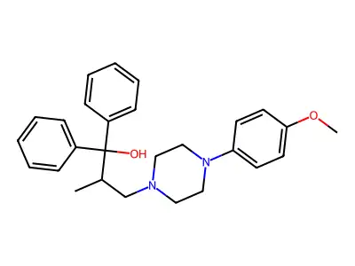 alpha,alpha-Diphenyl-4-(p-methoxyphenyl)-beta-methyl-1-piperazinepropanol structure