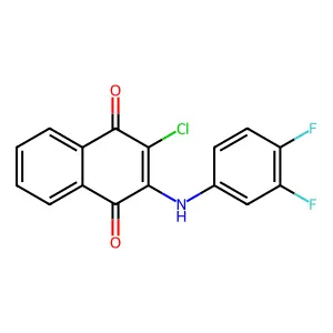 2-Chloro-3-(3,4-difluoroanilino)naphthoquinone structure