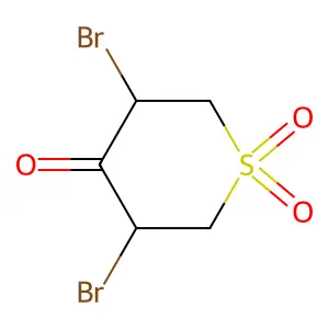 3,5-dibromotetrahydro-4H-thiopyran-4-one 1,1-dioxide structure