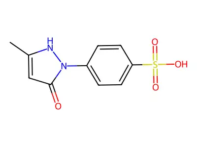 3-Methyl-1-phenyl-5-pyrazolone-4'-sulfonic acid structure