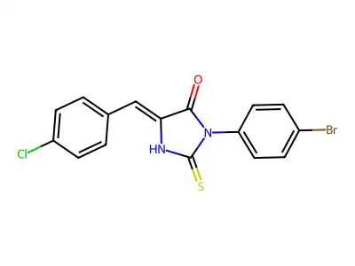 3-(4-bromophenyl)-5-[(4-chlorophenyl)methylidene]-2-sulfanylideneimidazolidin-4-one structure