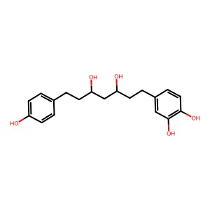 4-[(3R,5R)-3,5-dihydroxy-7-(4-hydroxyphenyl)heptyl]benzene-1,2-diol structure