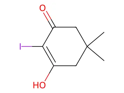 3-Hydroxy-2-iodo-5,5-dimethylcyclohex-2-en-1-one structure