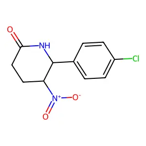 trans-6-(4-Chlorophenyl)-5-nitropiperidin-2-one structure