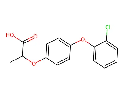 Propanoic acid, 2-[4-(2-chlorophenoxy)phenoxy]- structure