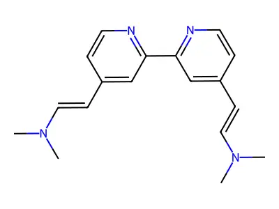 2,2'-([2,2'-Bipyridine]-4,4'-diyl)bis(N,N-dimethylethen-1-amine) structure