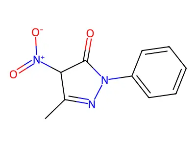 4-nitro-5-methyl-2-phenyl-2,4-dihydro-3H-pyrazol-3-one structure