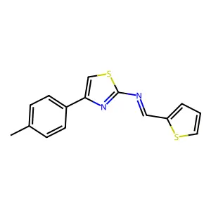 N-[4-(4-Methylphenyl)-1,3-thiazol-2-yl]-1-(thiophen-2-yl)methanimine structure