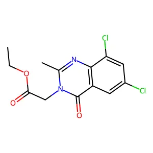3(4H)-Quinazolineacetic acid, 6,8-dichloro-2-methyl-4-oxo-, ethyl ester structure