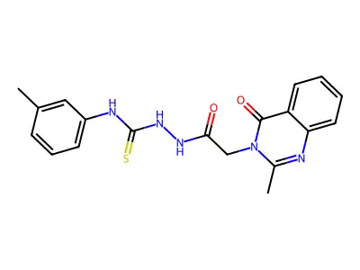 2-Methyl-4-oxo-3(4H)-quinazolineacetic acid 2-(((3-methylphenyl)amino)thioxomethyl)hydrazide structure